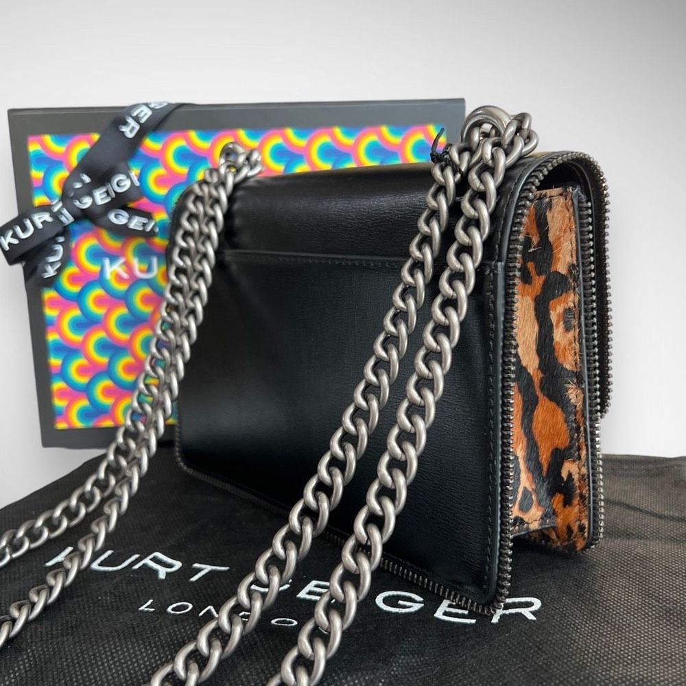 NWT Kurt Geiger London Shoreditch Small Leather & Genuine Calf Hair Shoulder Bag - Picture 8 of 17
